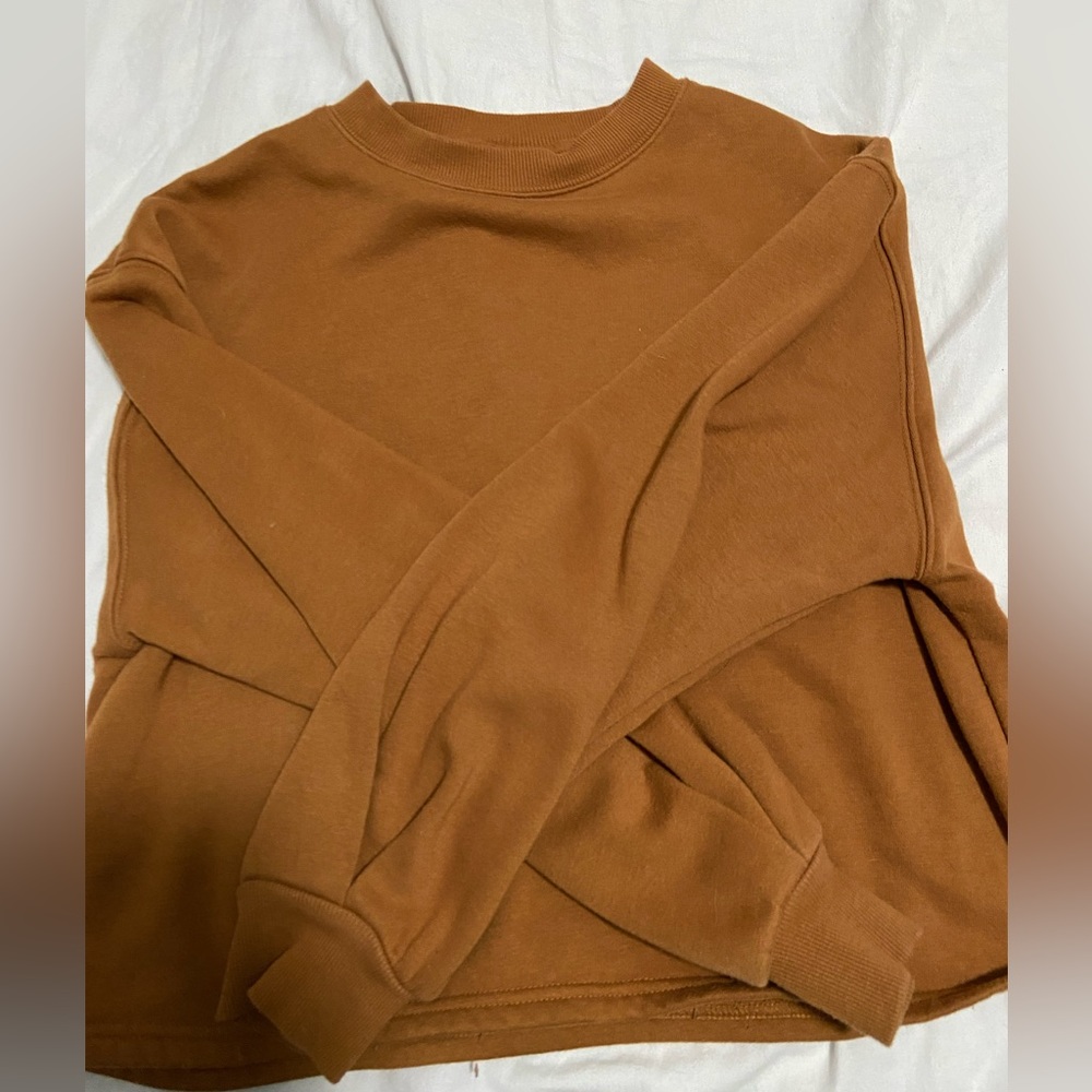 Brown comfy women’s cropped sweatshirt *ITEMS NOT INCLUDED*